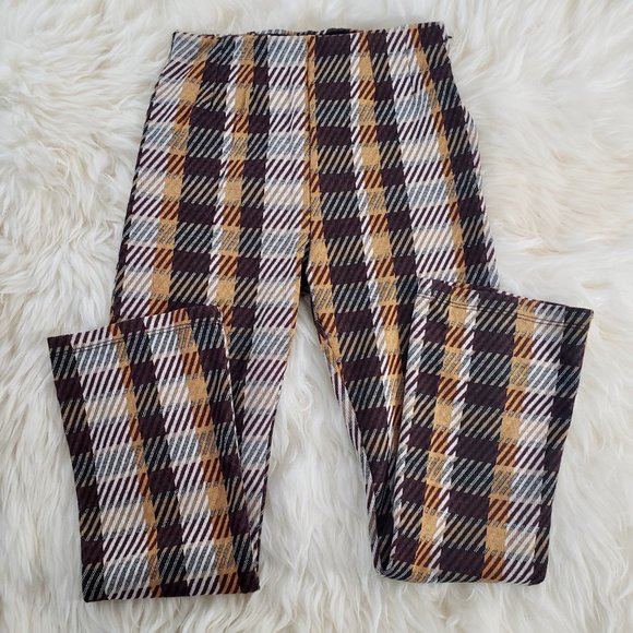 VGUC Free People | Clean Crop Flare Plaid Pants Made In Turkey | Size 0 - Picture 2 of 6